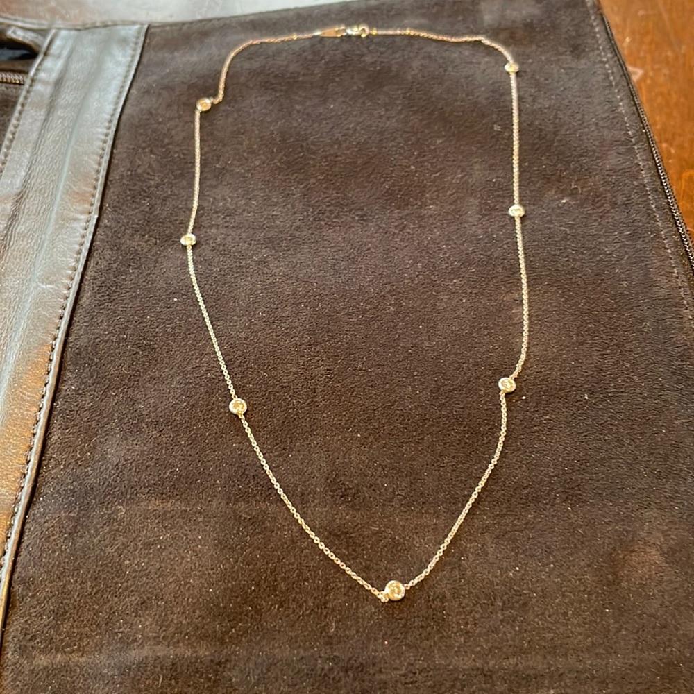 Platinum and diamond “diamonds by the yard”necklace.